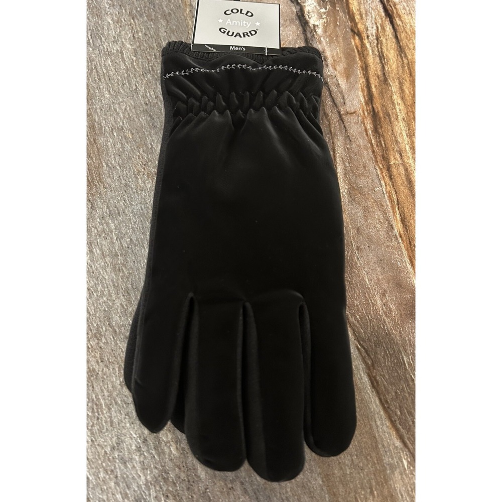 Mens Warm Winter Gloves Dress Gloves Faux Fur Lining‎ Medium 10" Black